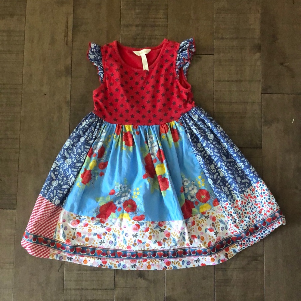 Matilda Jane Red and Blue Floral Kids Dress